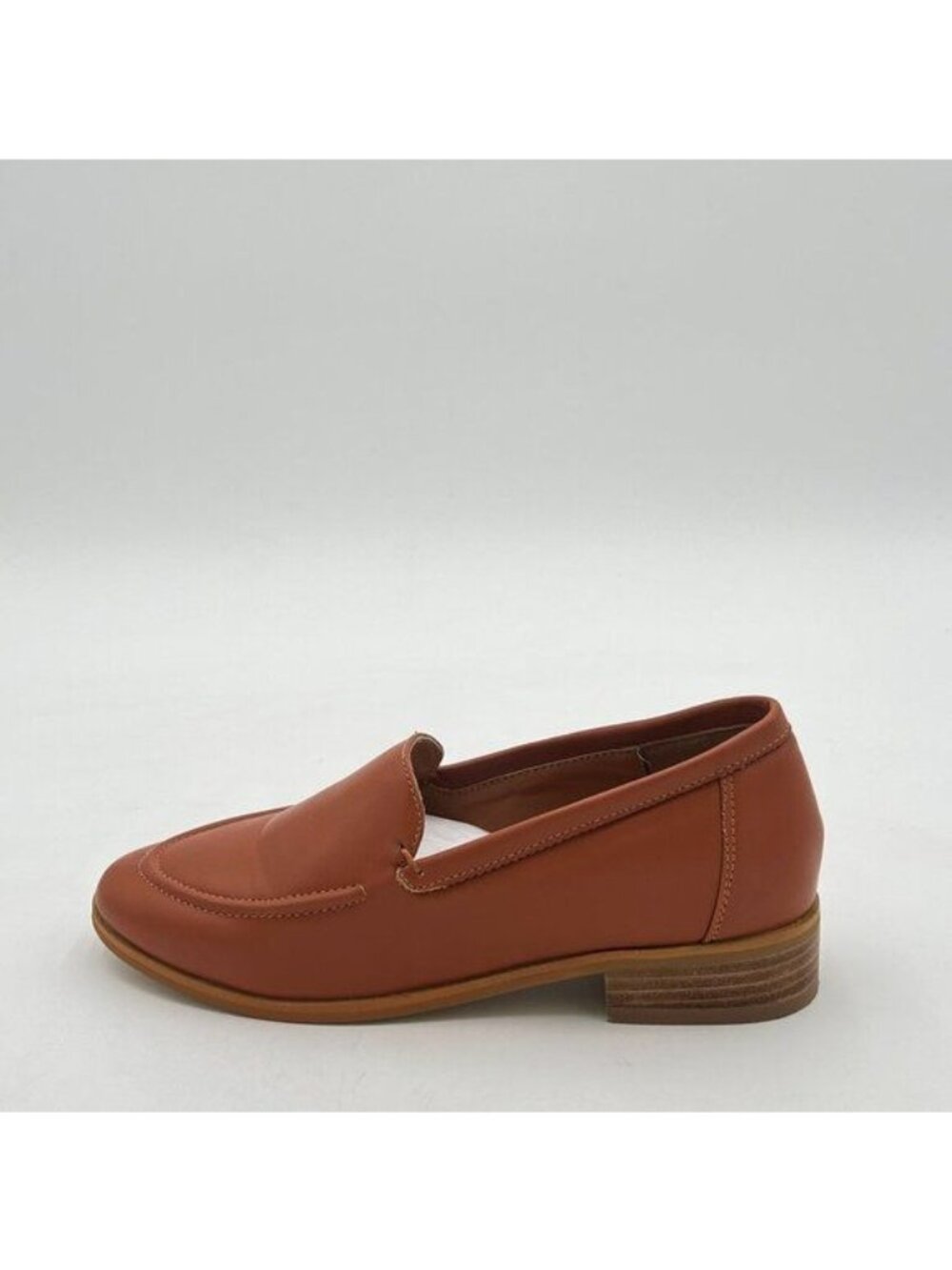 FOWT Women Platform Round Toe Penny Loafers Chunky Low Heel Slip on Pumps